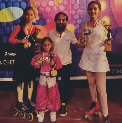  एशियाई स्केट डांस में उदयपुर की तीन बालिकाओं ने जीते 5 गोल्ड मेडल