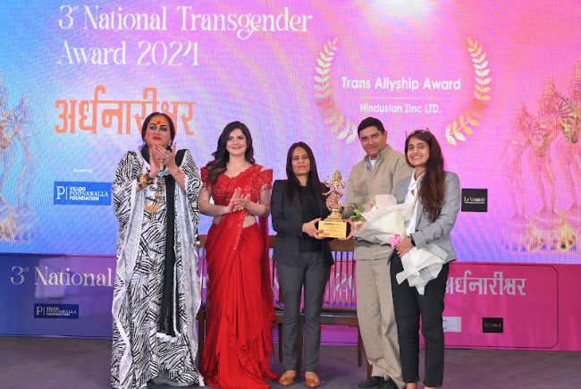  हिंदुस्तान जिंक को तीसरे राष्ट्रीय ट्रांसजेंडर पुरस्कार 2024 में उत्कृष्ट एलजीबीटीक्यूआईए हेतु सम्मान